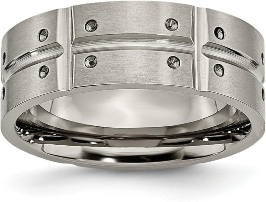 Titanium 8mm Brushed Wedding Band Ring for Timeless Elegance