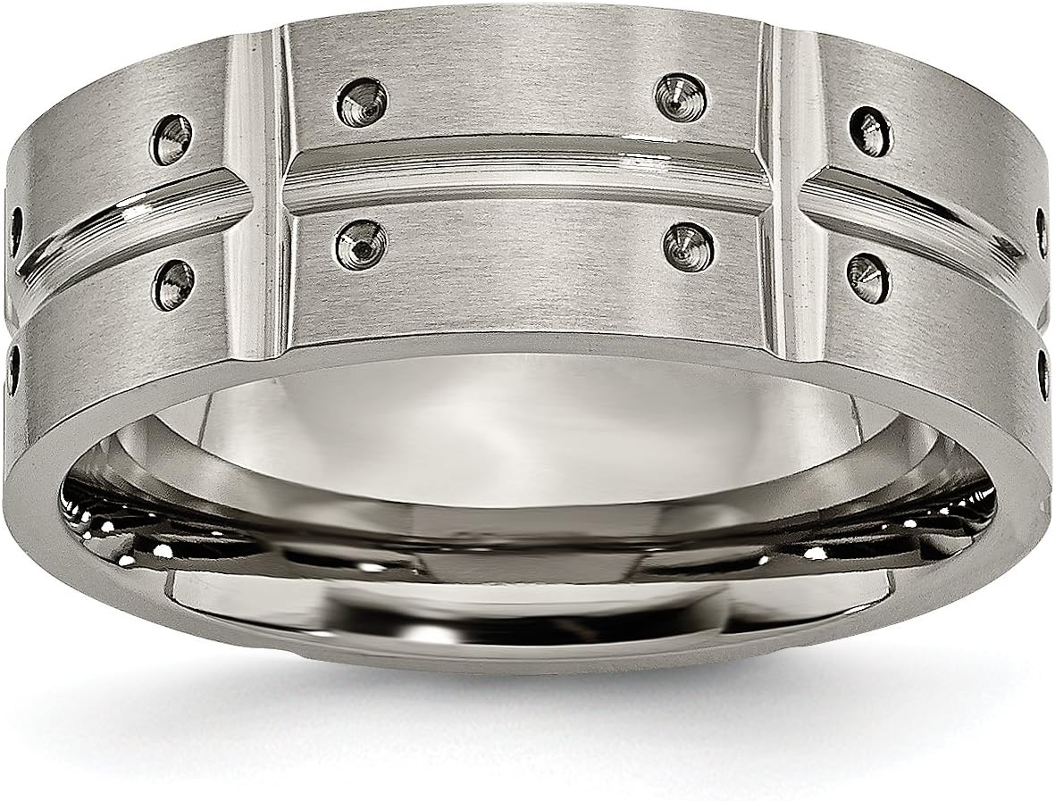 Titanium 8mm Brushed Wedding Band Ring for Timeless Elegance