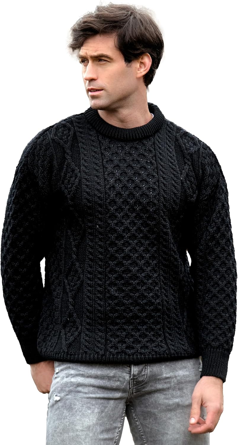 Aran Crafts Irish Soft Cable Knitted Crew Neck Sweater Review