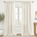 KOUFALL 60 Inch Wide Linen Curtains 2-Panel Set - Sheer Light