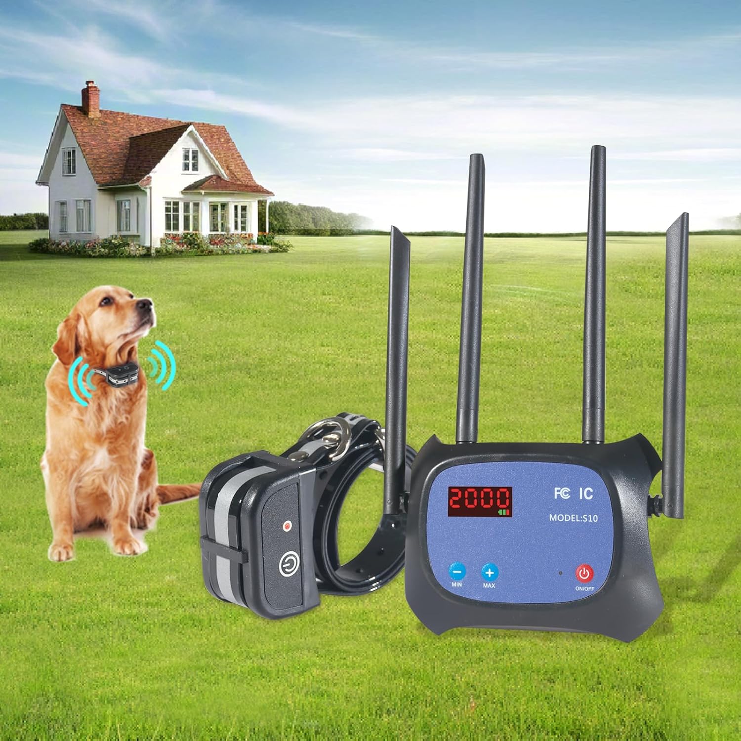 Wireless Dog Fence: 2000ft Range, Safe & Effective!