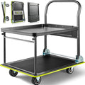 Heavy Duty Push Cart Dolly 700 lb Capacity - Foldable Two-Tier