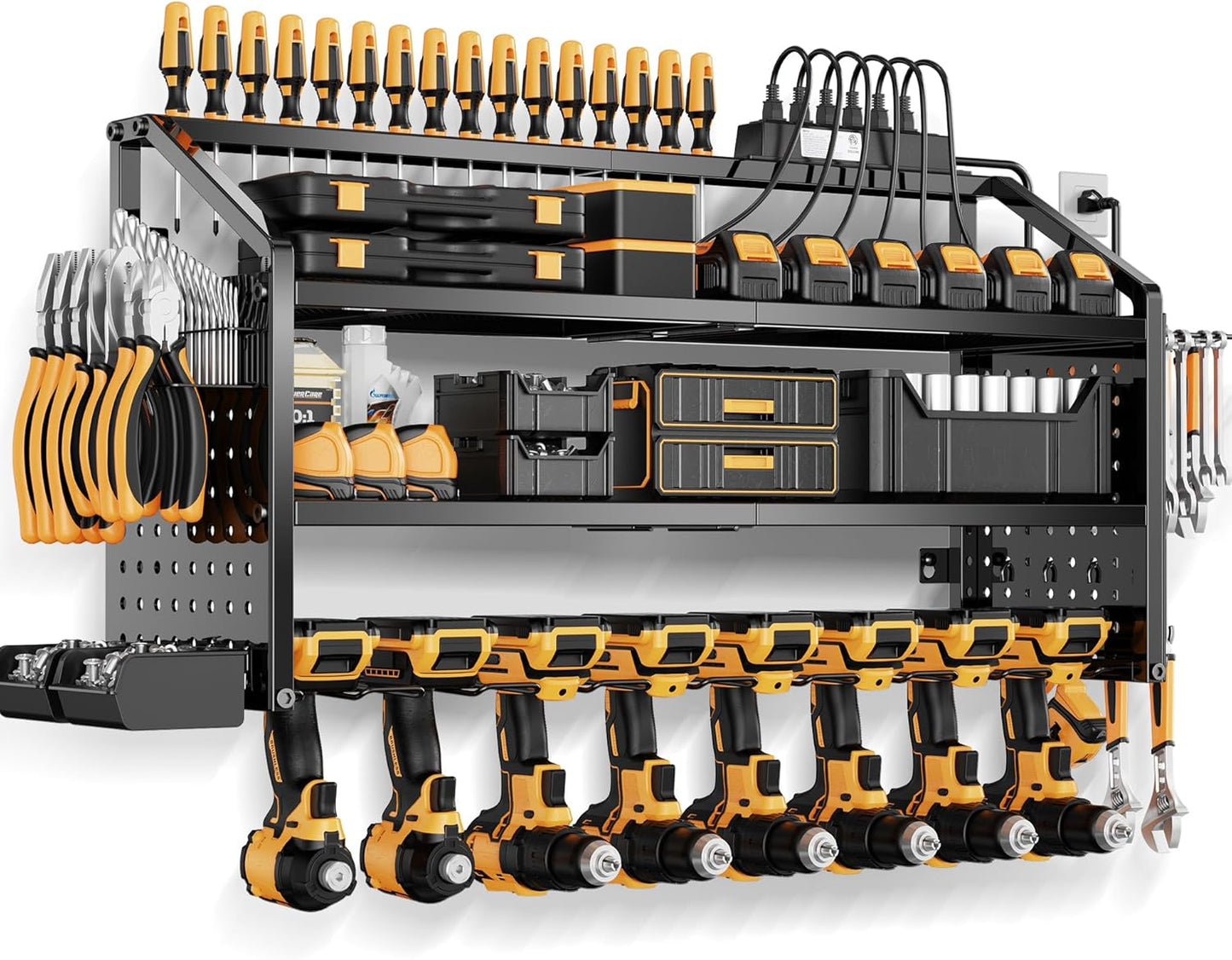 LBT Large Power Tool Organizer Wall Mount with Charging Station
