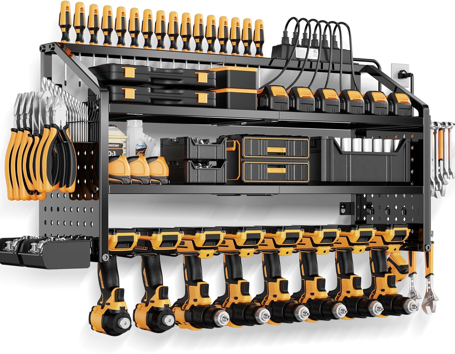 LBT Large Power Tool Organizer Wall Mount with Charging Station