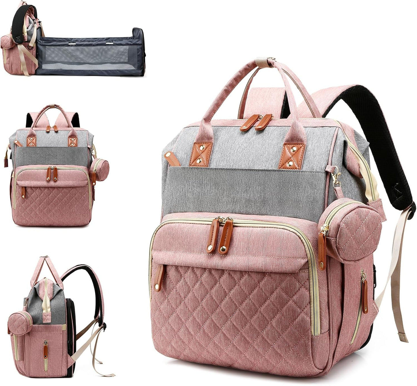 Diaper Bag with Changing Station: Waterproof 3 in 1 Baby Backpack