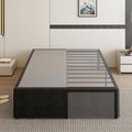 18 Inch Queen Bed Frame with Black Bed Cover - Quiet, High Storage