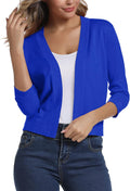 Urban CoCo Women's 3/4 Sleeve Cropped Cardigan Sweater - Elegant style