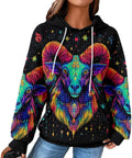 Constellation Zodiac Graphic Hoodies for Women - Cozy Waffle Pullover