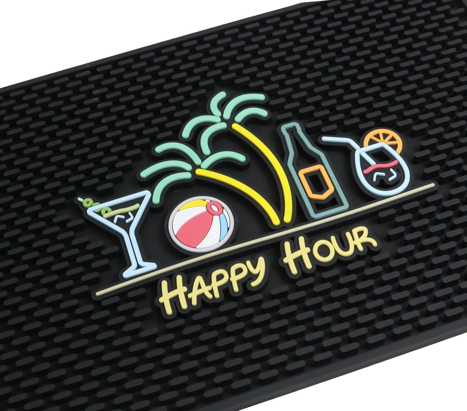 Tiki Bar Decor Happy Hour Mat for Outdoor Bartending Fun
