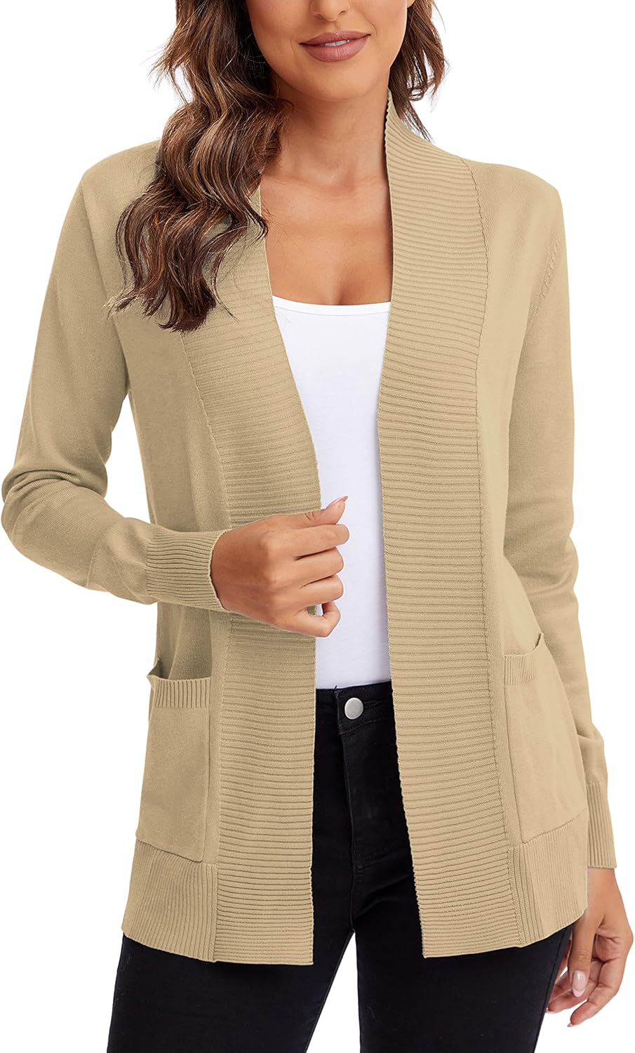 Urban CoCo Women's Lightweight Open Front Cardigan Sweater