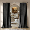 Black Velvet Curtains 96 in 2 Panels - Soft Thermal Room Darkening