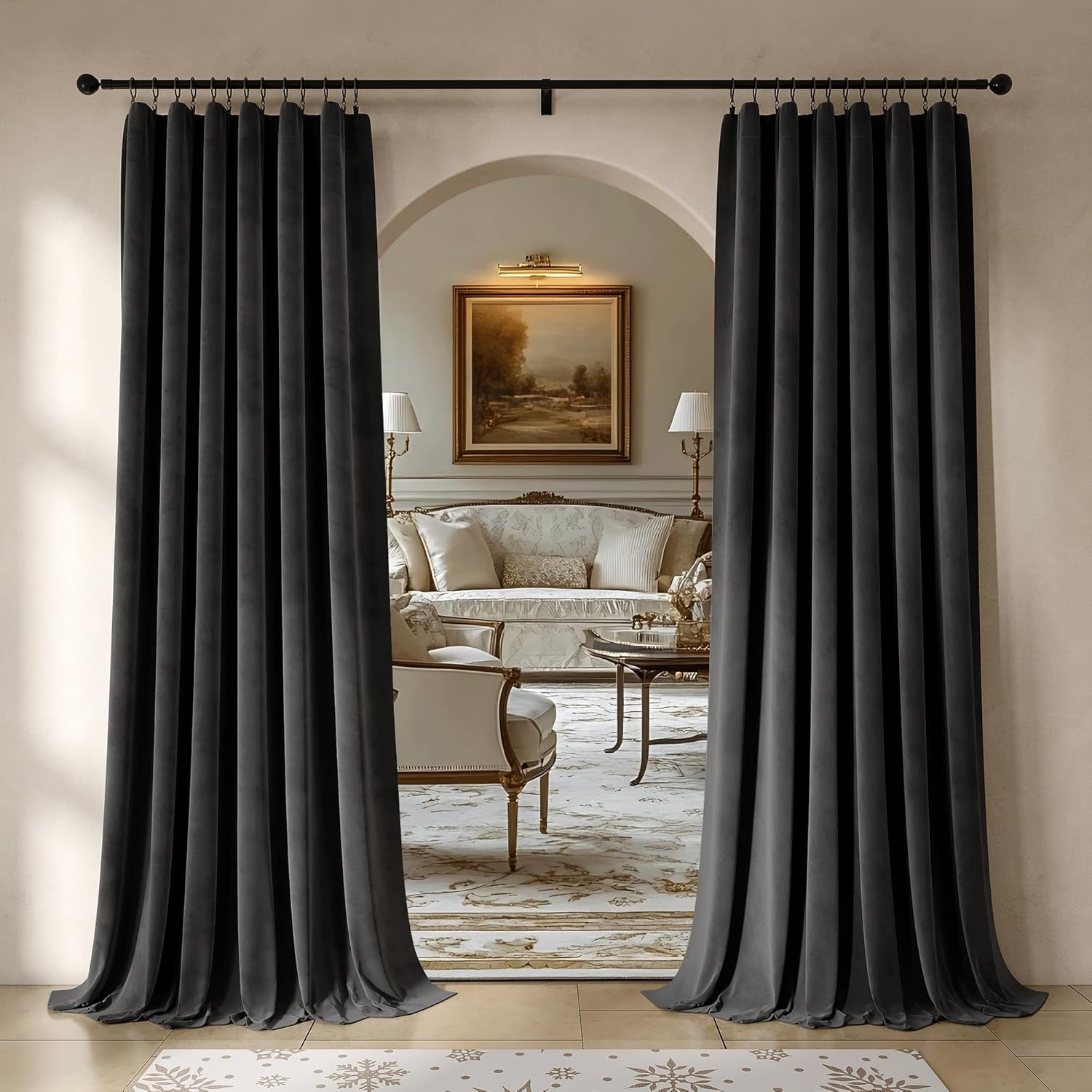 Beauoop Black Velvet Curtains for Bedroom and Living Room