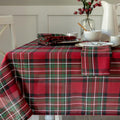 Holiday Plaid Yarn Dyed Tablecloth 60 in x 84 in - Festive Red Plaid