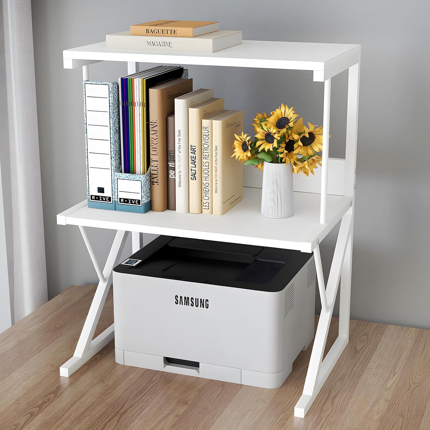 aboxoo Printer Stand for Desk - 3-Tier Multi-Purpose Shelf