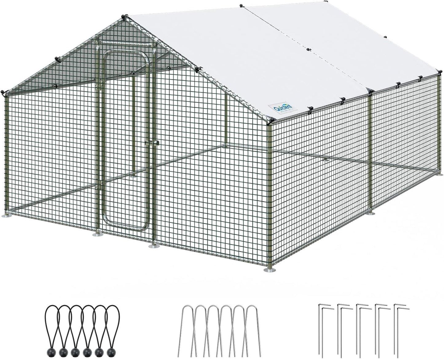 Quictent Large Metal Chicken Coop Run for 20+ Poultry Outdoor