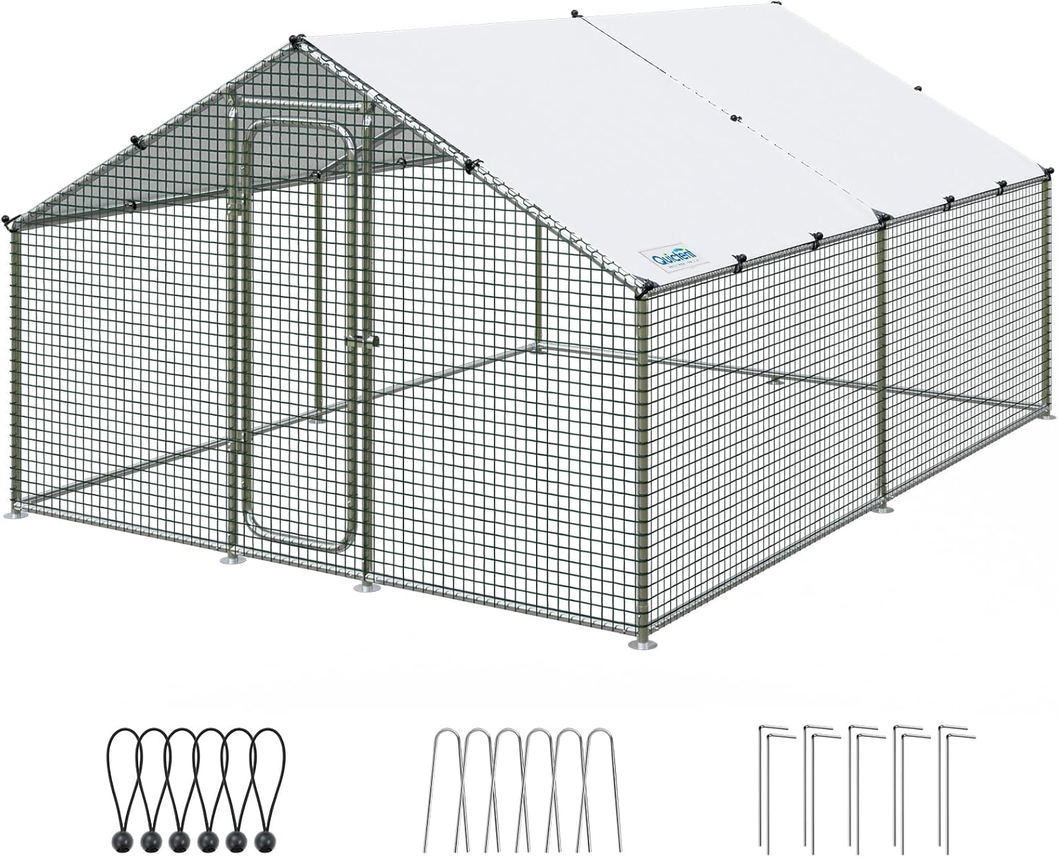 Quictent Large Metal Chicken Coop Run for 20+ Poultry Outdoor