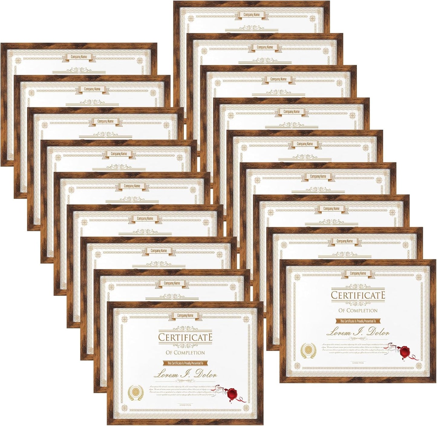 WIFTREY Multi 8.5x11 Brown Picture Frames for Home or Office
