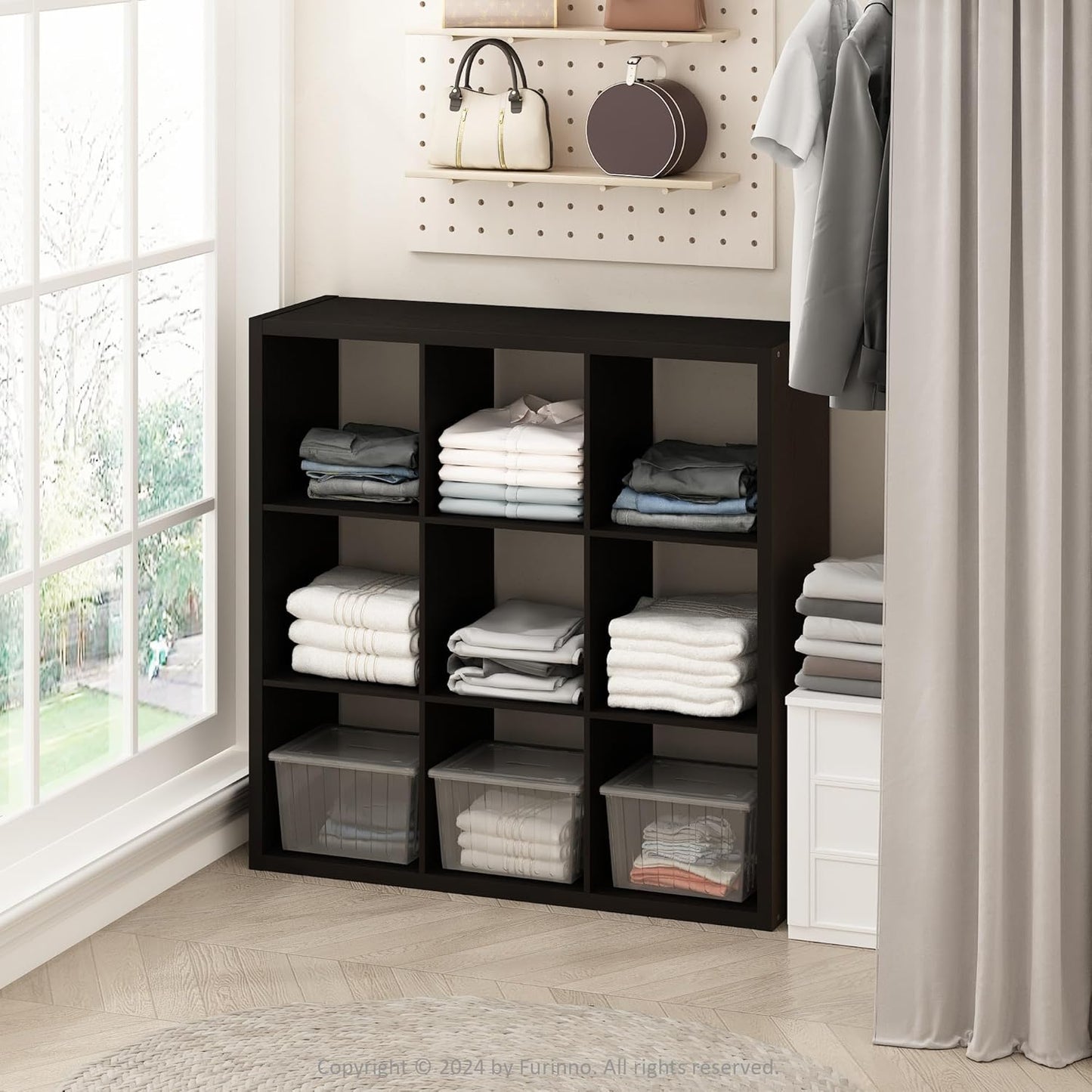Furinno Cubic Open Back Multipurpose Clothing Organizer Shelf