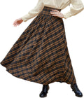 Scarlet Darkness Victorian Skirts for Women Plaid Maxi High Waist