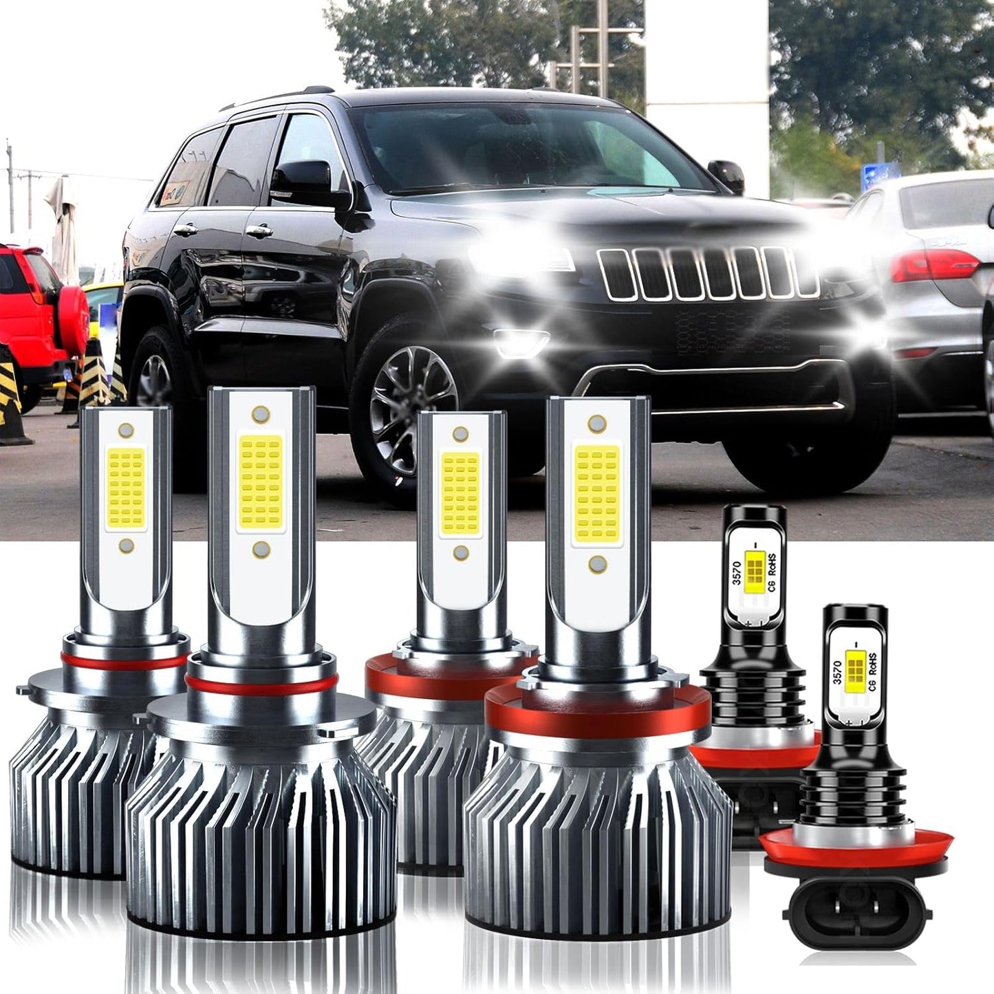 Compatible Jeep Grand Cherokee 2014-2017 High/Low Beam Bulbs