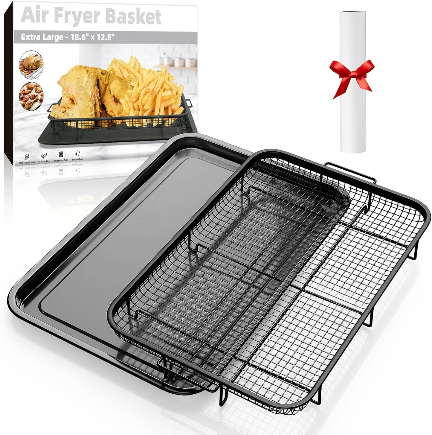Demaxia XL Air Fryer Basket Set: Crisp Without Oil!