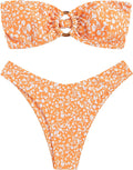 ZAFUL Women's Strapless O Ring Bandeau Bikini - High Cut Fit