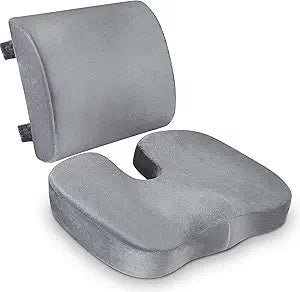 Memory Foam Seat Cushion & Lumbar Support for Pain Relief