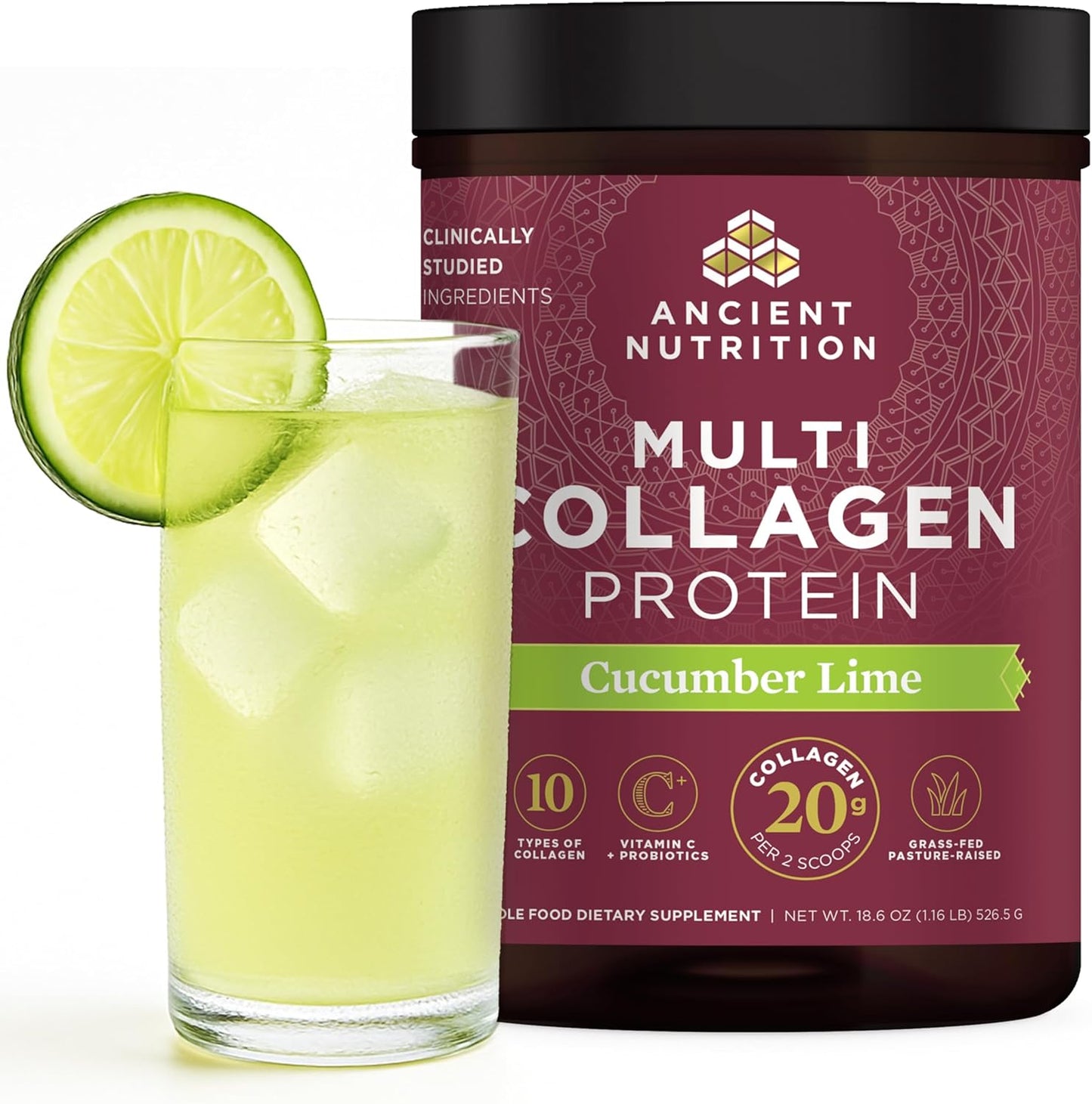 Multi Collagen Protein Powder Cucumber Lime for Skin and Joints