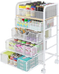 5-Tier Craft Organizer Cart with Wheels - Rolling Storage for Studio