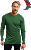 Merino Wool Base Layer Mens Long Sleeve - Comfortable Thermal