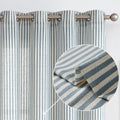 Linen Blend Stripe Curtains Tickingstripe Light Filtering - Elegant
