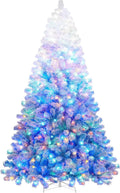 Yaheetech 7.5ft Pre-lit Snow Flocked Spruce Tree - Multicolor Lights