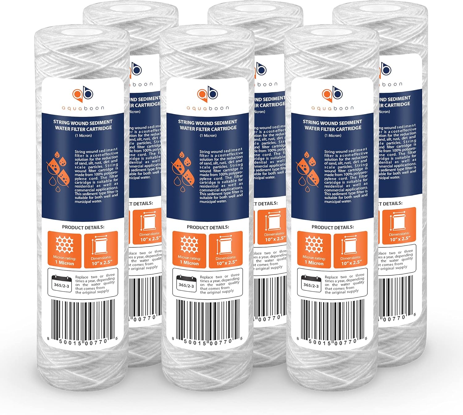 Aquaboon 1 Micron String Wound Water Filter for Home Use