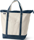 Zip Top Canvas Tote Bag - Heavy-Duty Cotton Carryall for Travel