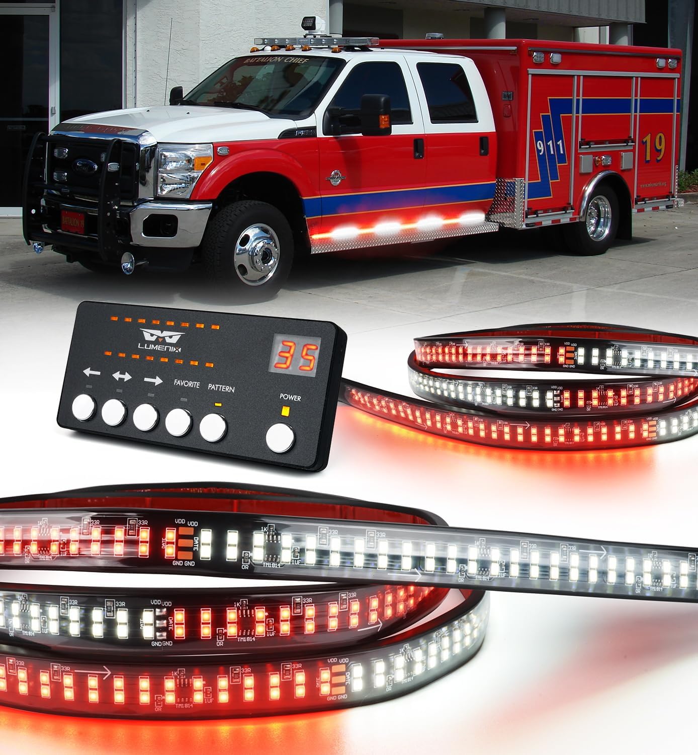 LUMENIX 70 Inch Emergency Strobe Lights for Safety Vehicles