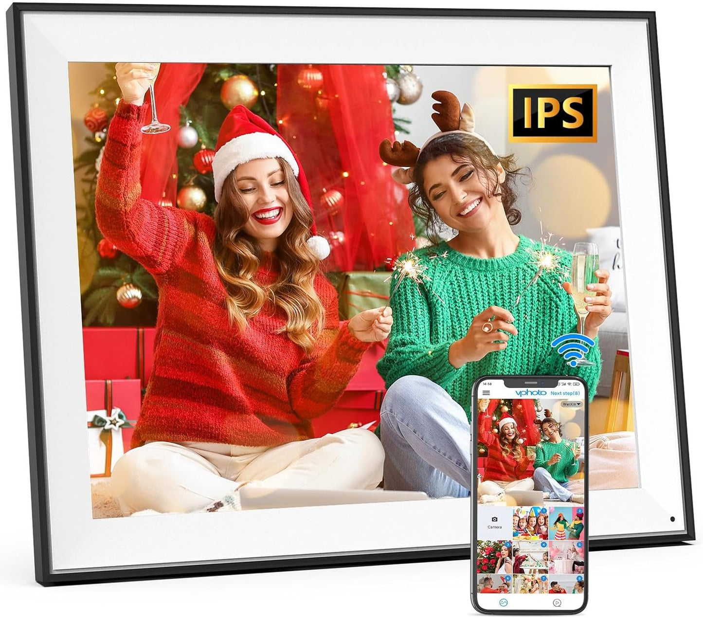 Large Digital Picture Frame 17-inch with 32GB WiFi Storage
