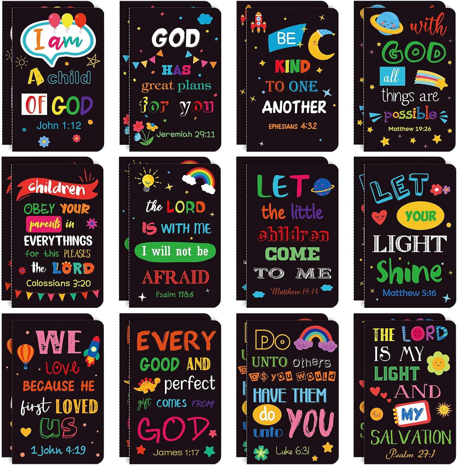 Christian Inspirational Mini Notepads - Set of 24