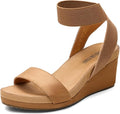 DREAM PAIRS Elastica Ankle Strap Platform Wedge Sandals - Comfortable