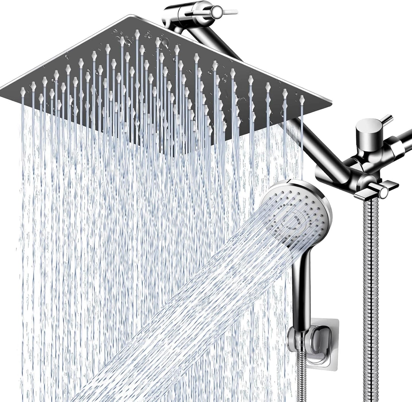 PinWin Modern 12 Large Square Rain Showerhead with Handheld Combo