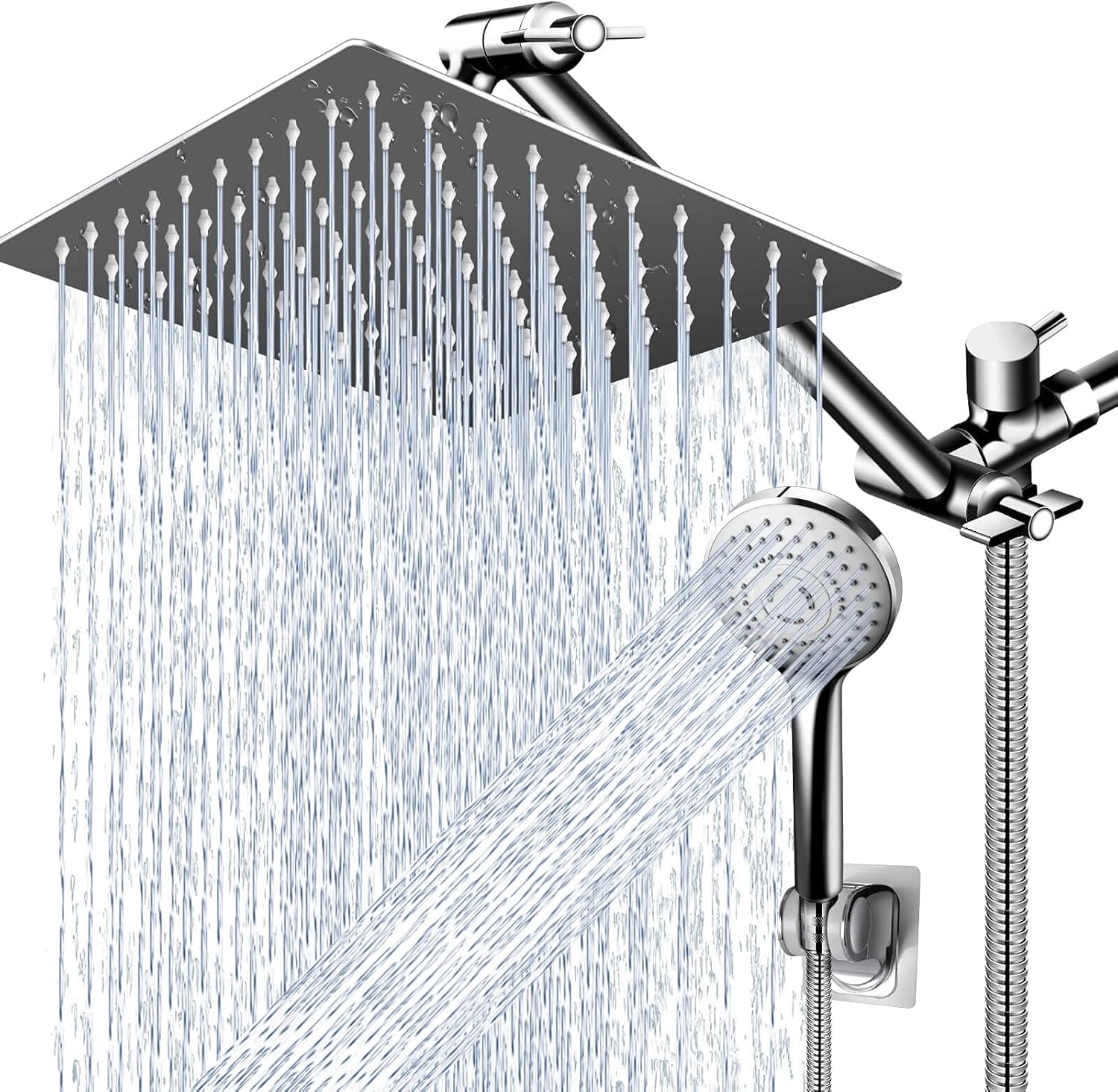 PinWin Modern 12 Large Square Rain Showerhead with Handheld Combo