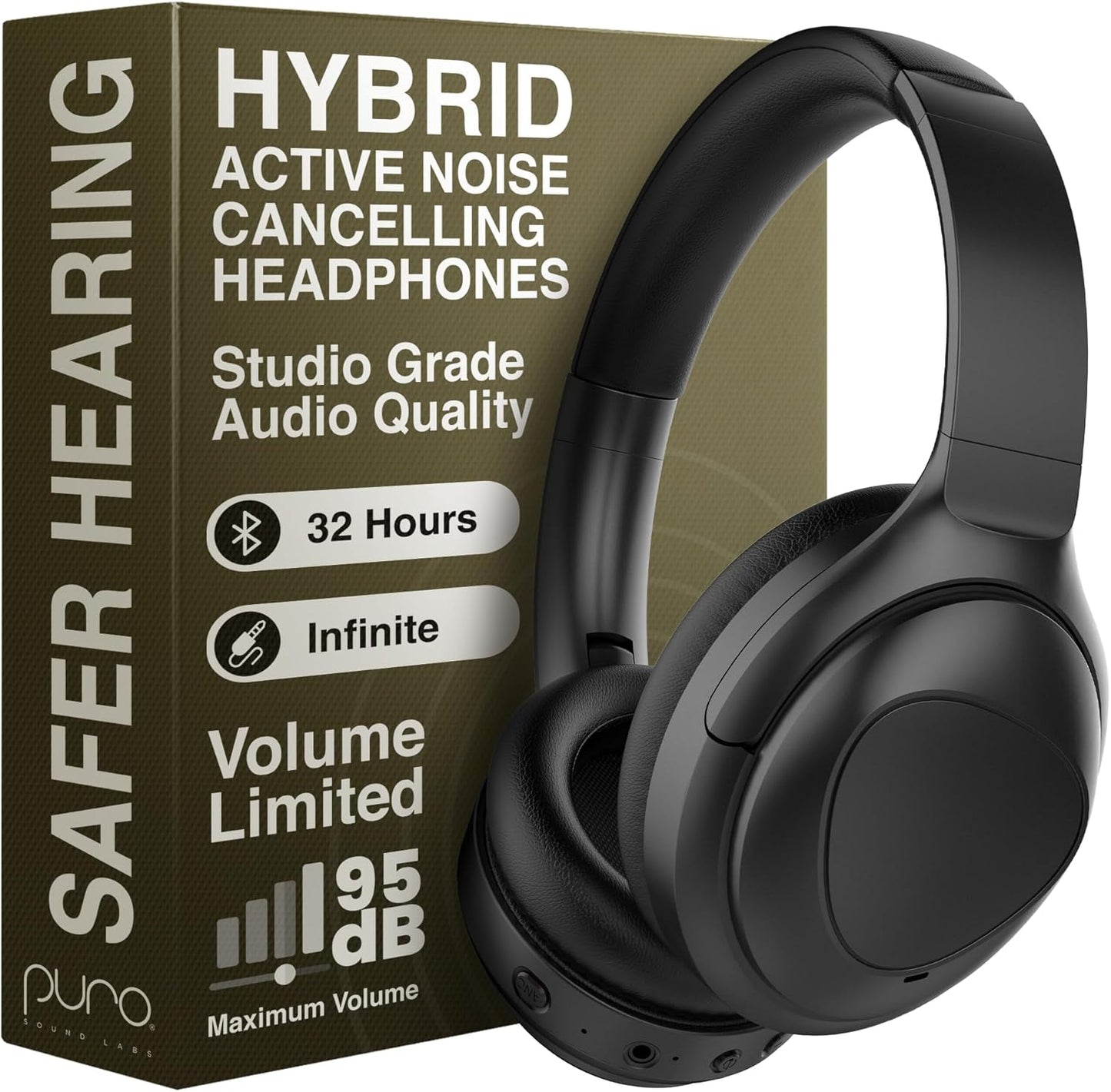 PuroPro Hybrid Active Noise Cancelling Headphones for Travel