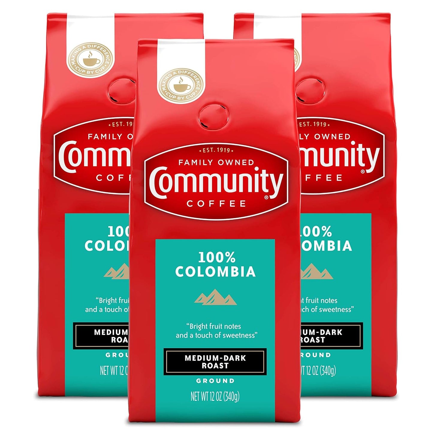 Community Coffee 100% Colombia: Rich Medium Dark Roast Trio