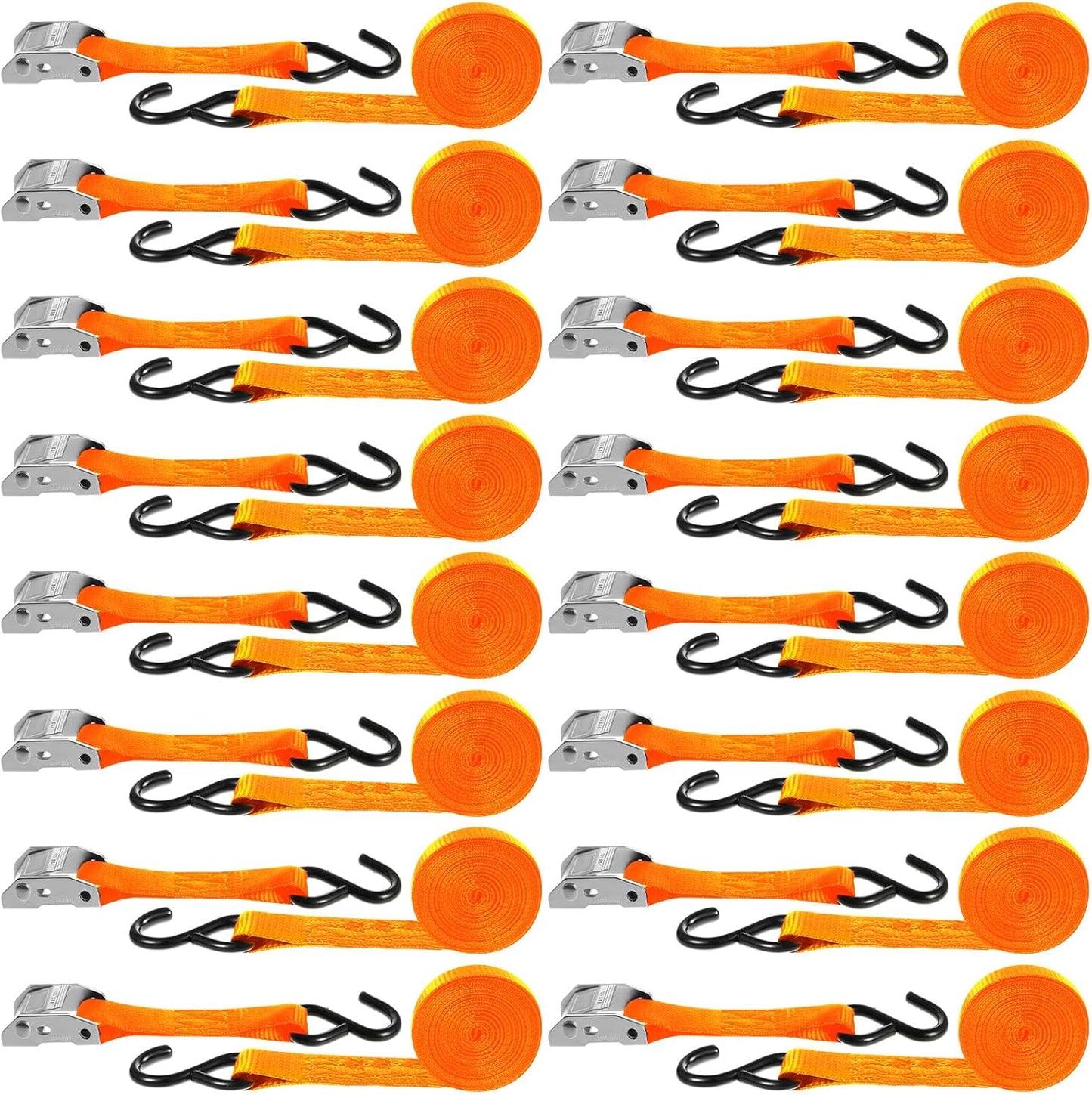 16 Pcs Cambuckle Tie Down Straps for Secure Cargo Transport