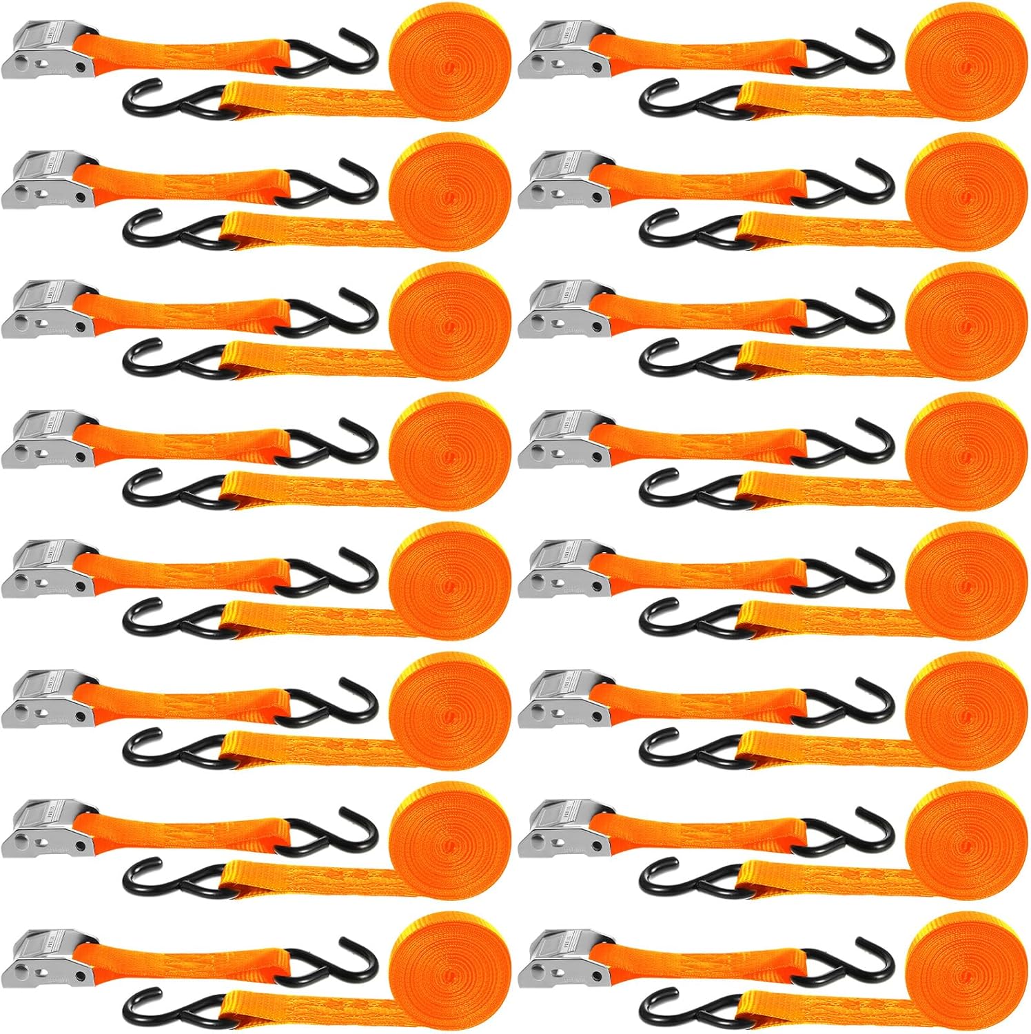 16 Pcs Cambuckle Tie Down Straps for Secure Cargo Transport