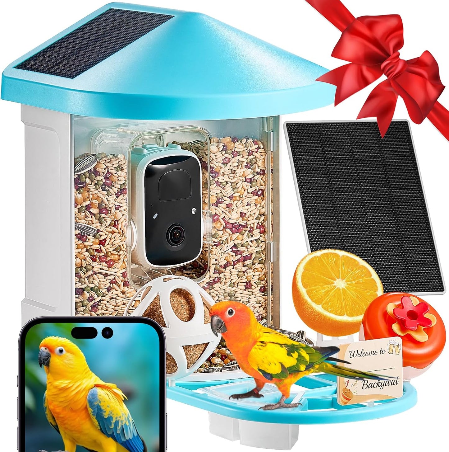 Smart Solar Bird Feeder with AI Camera