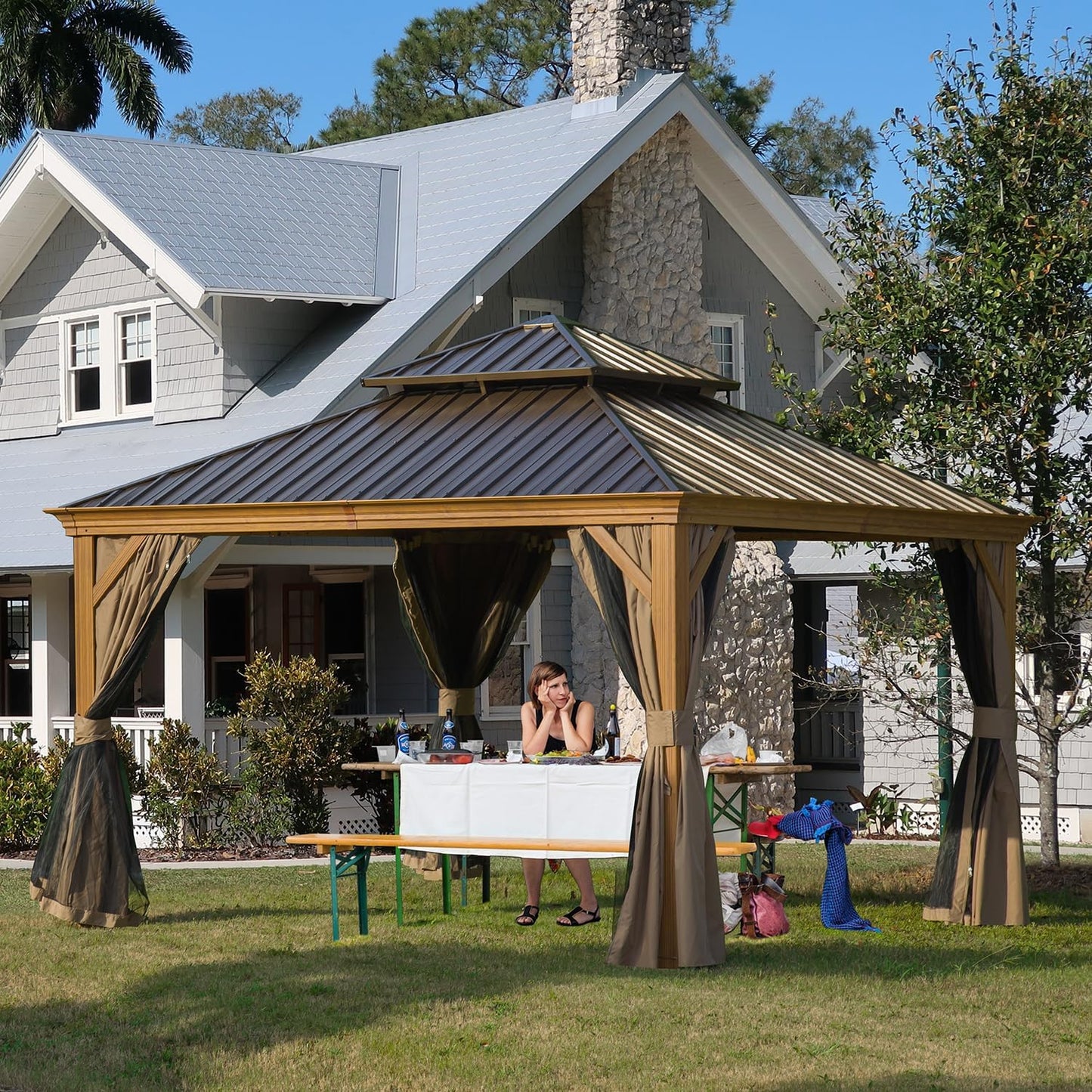12ft x 12ft Hardtop Gazebo for Patios and Backyards