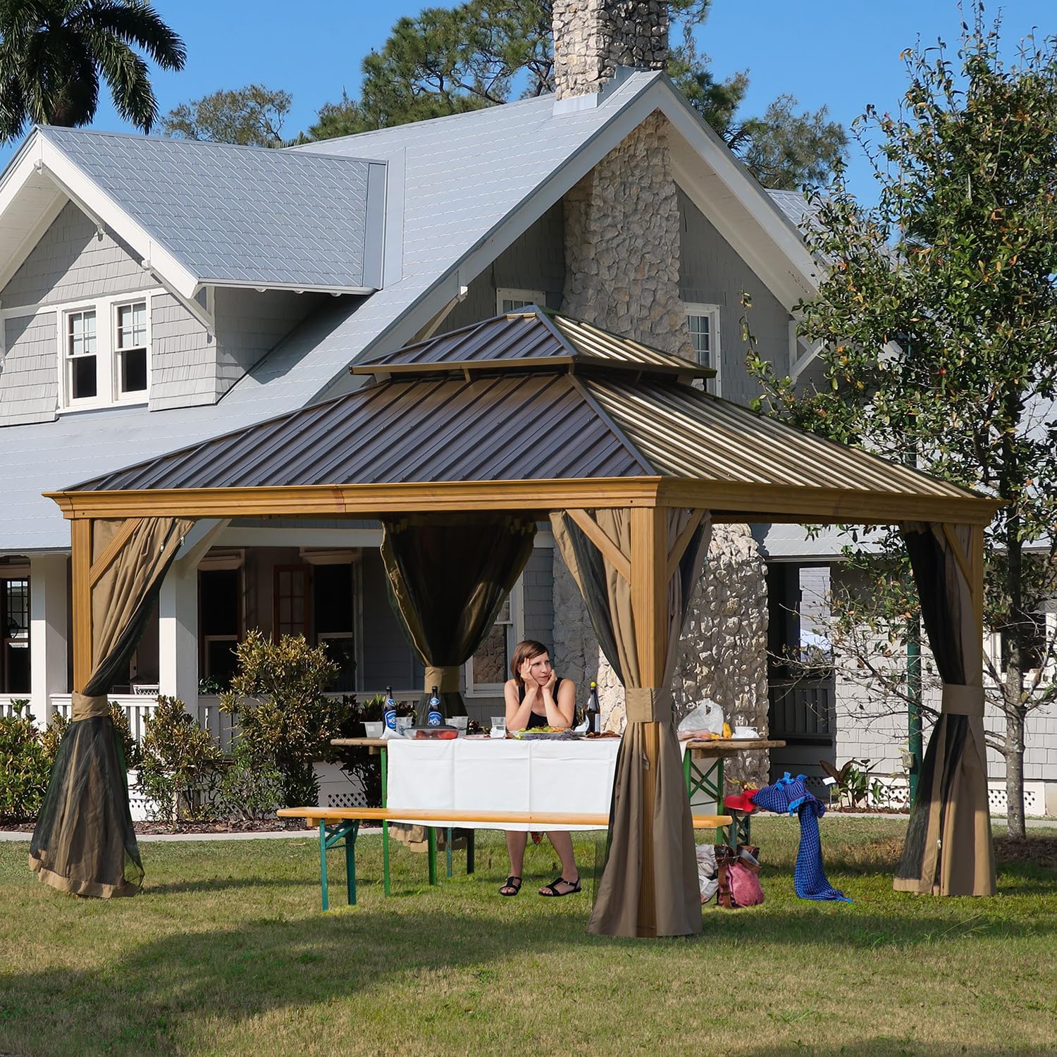 12ft x 12ft Hardtop Gazebo for Patios and Backyards