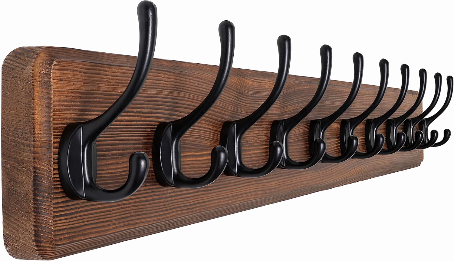 Rustic Wall Mounted Coat Rack with 10 Hooks for Home Decor