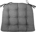 Madrid Black Dining Chair Pad with Ties - 19 x 19 Large Cushion