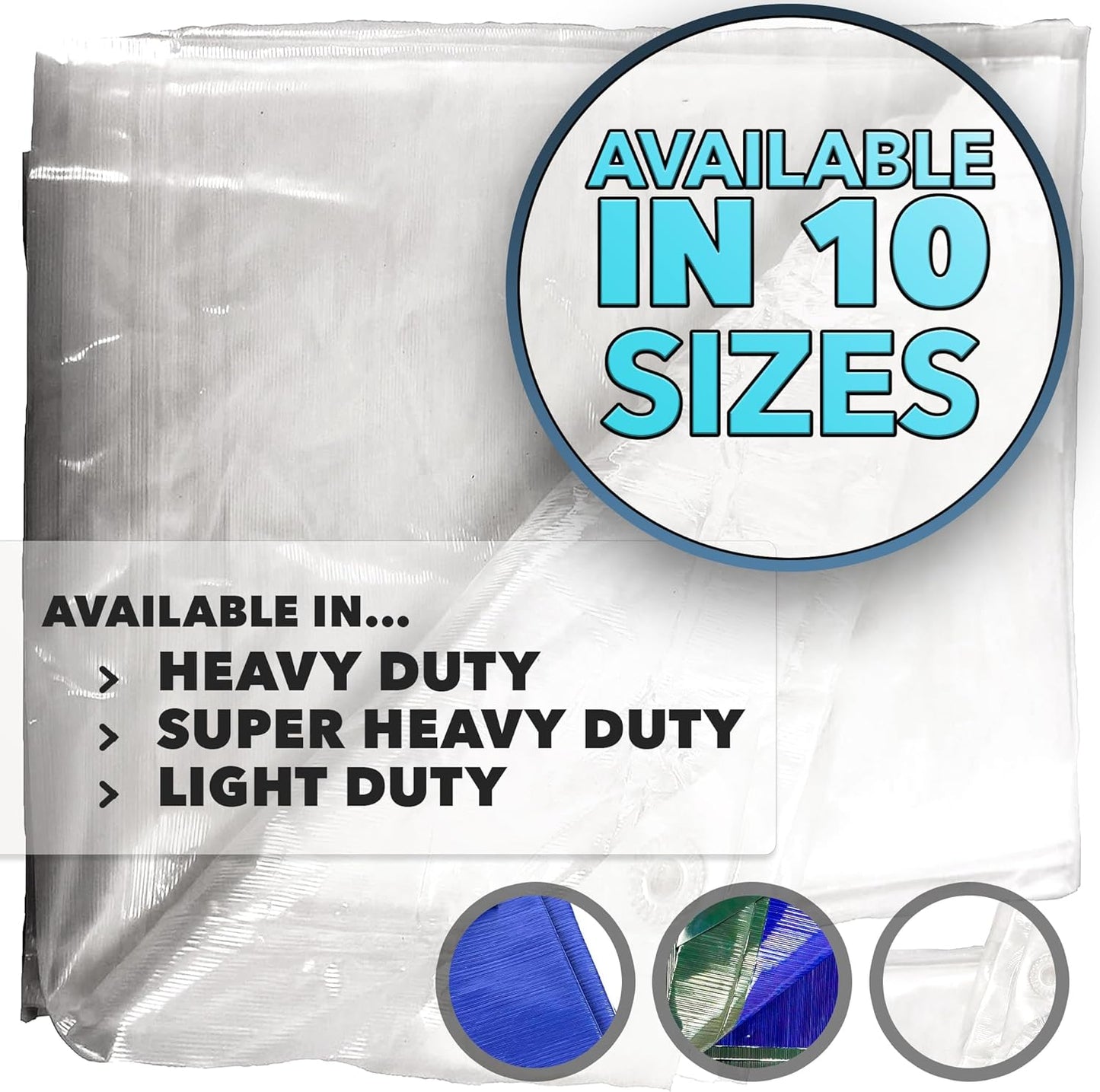10x12 Light Duty Tarp Waterproof for Camping and Outdoor Use